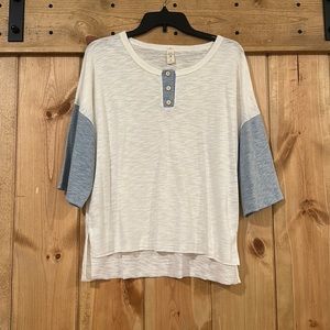 Lazy Sundays Color Block Henley Top